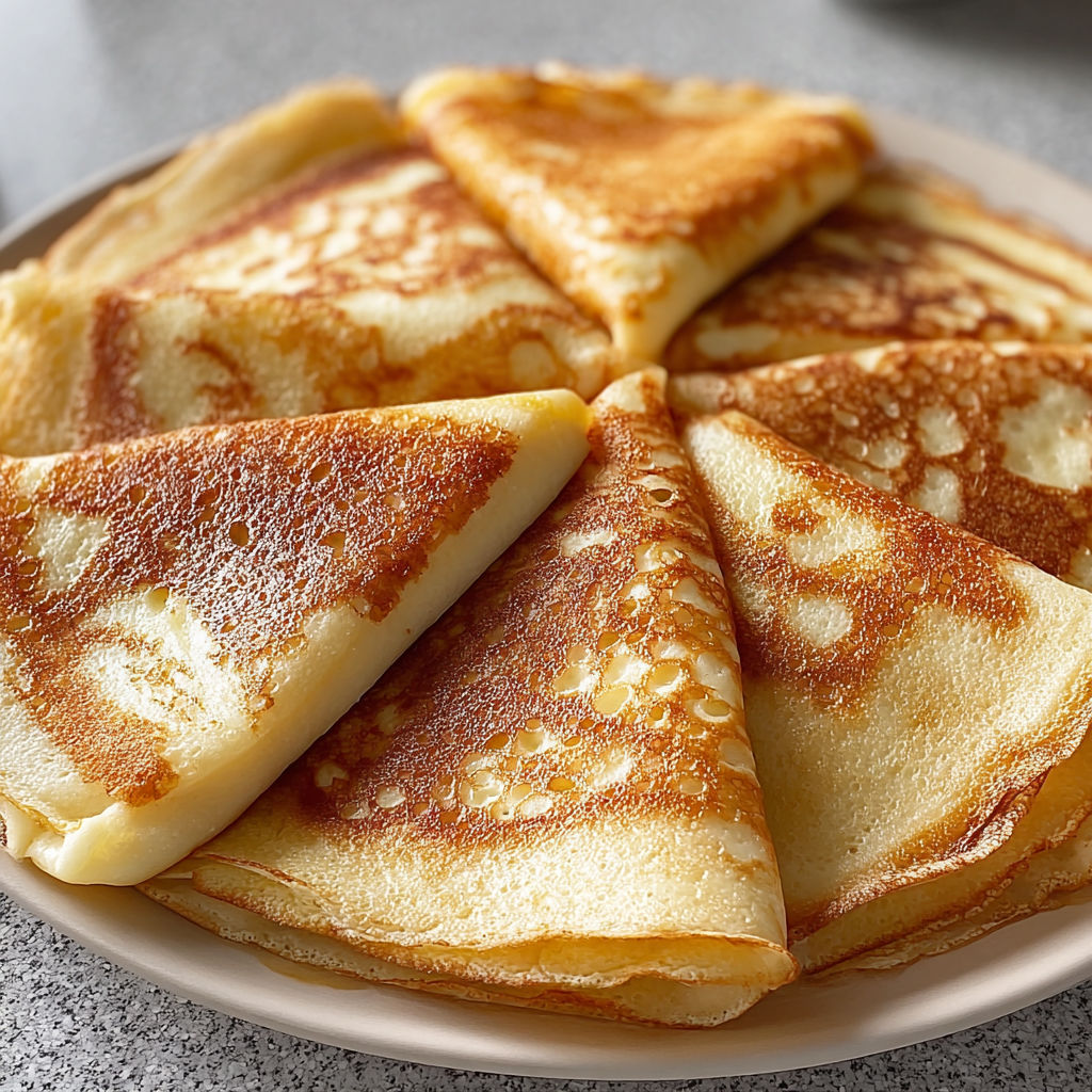 Une assiette pleine de crêpes dorées façon Cyril Lignac.