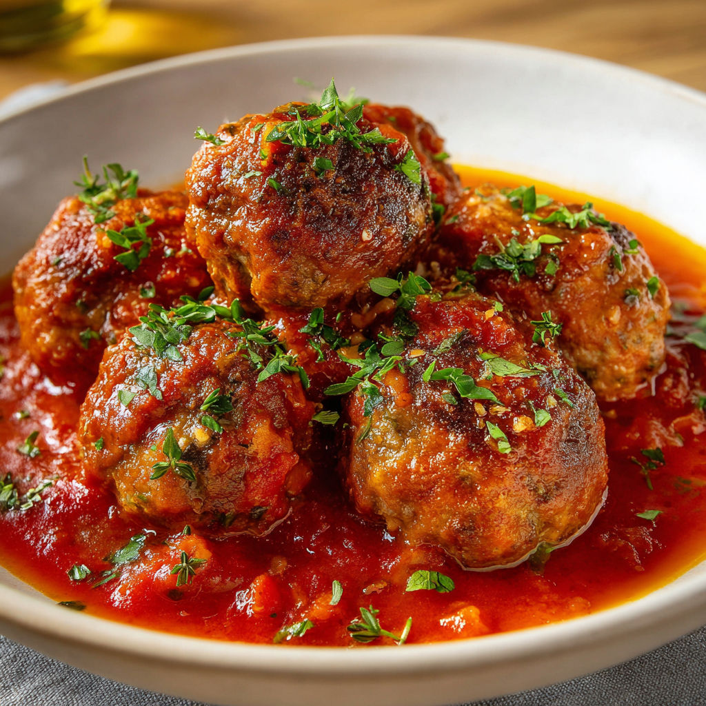 Une assiette en terre cuite avec les célèbres boulettes de Cyril Lignac.