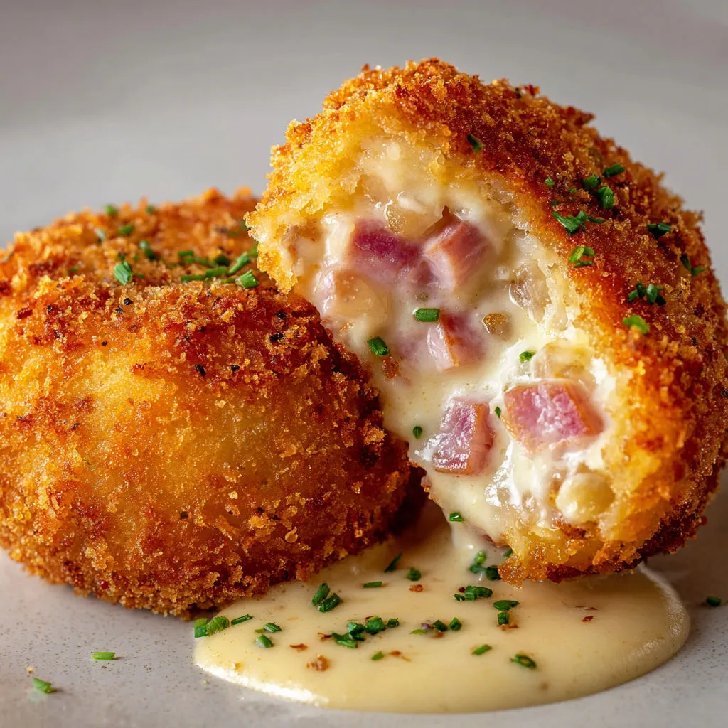 Un mélange de poulet pour croquette avec un peu de pesto et d’herbes fraîches.