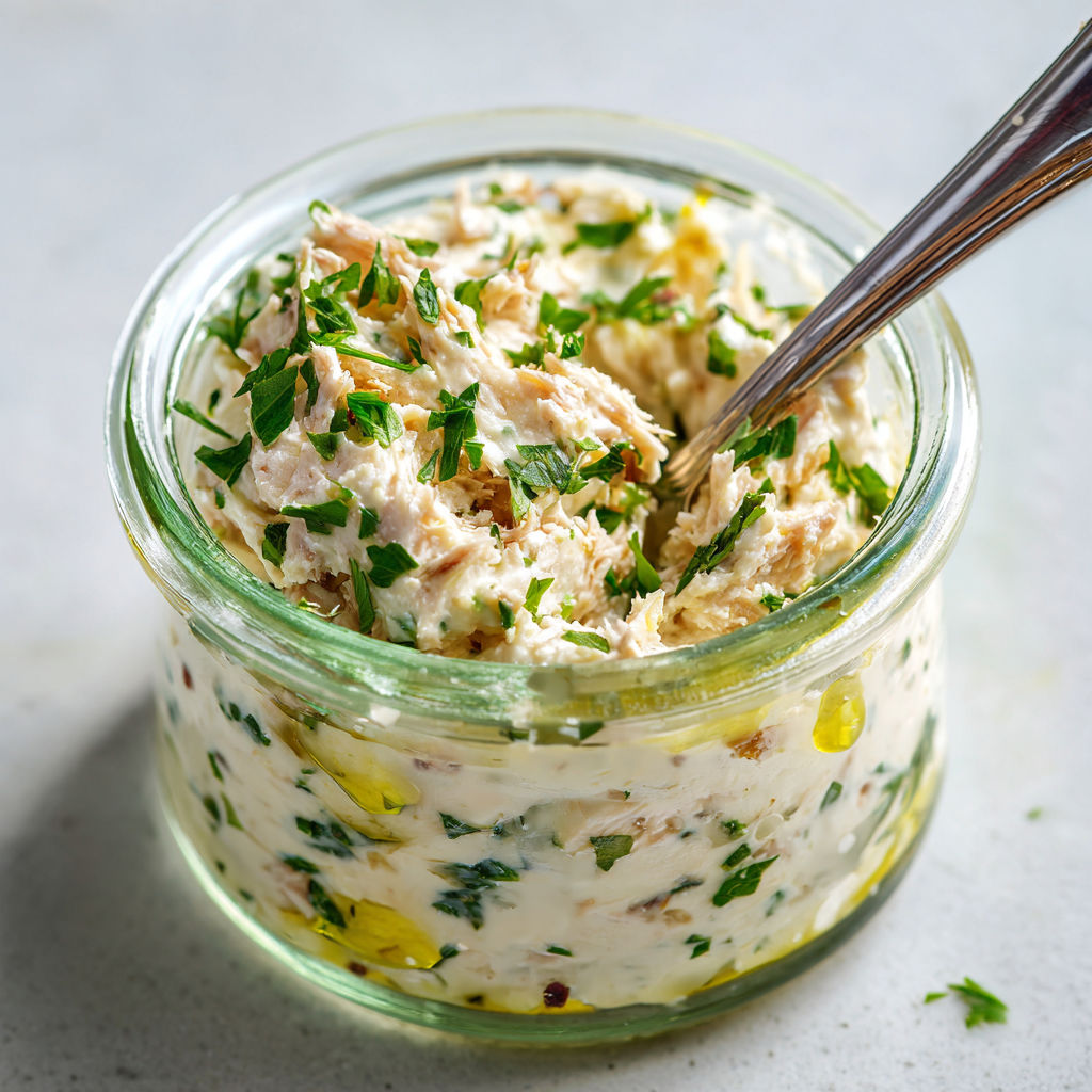 Une tasse remplie de guacamole et parsemée d’herbes fraîches.