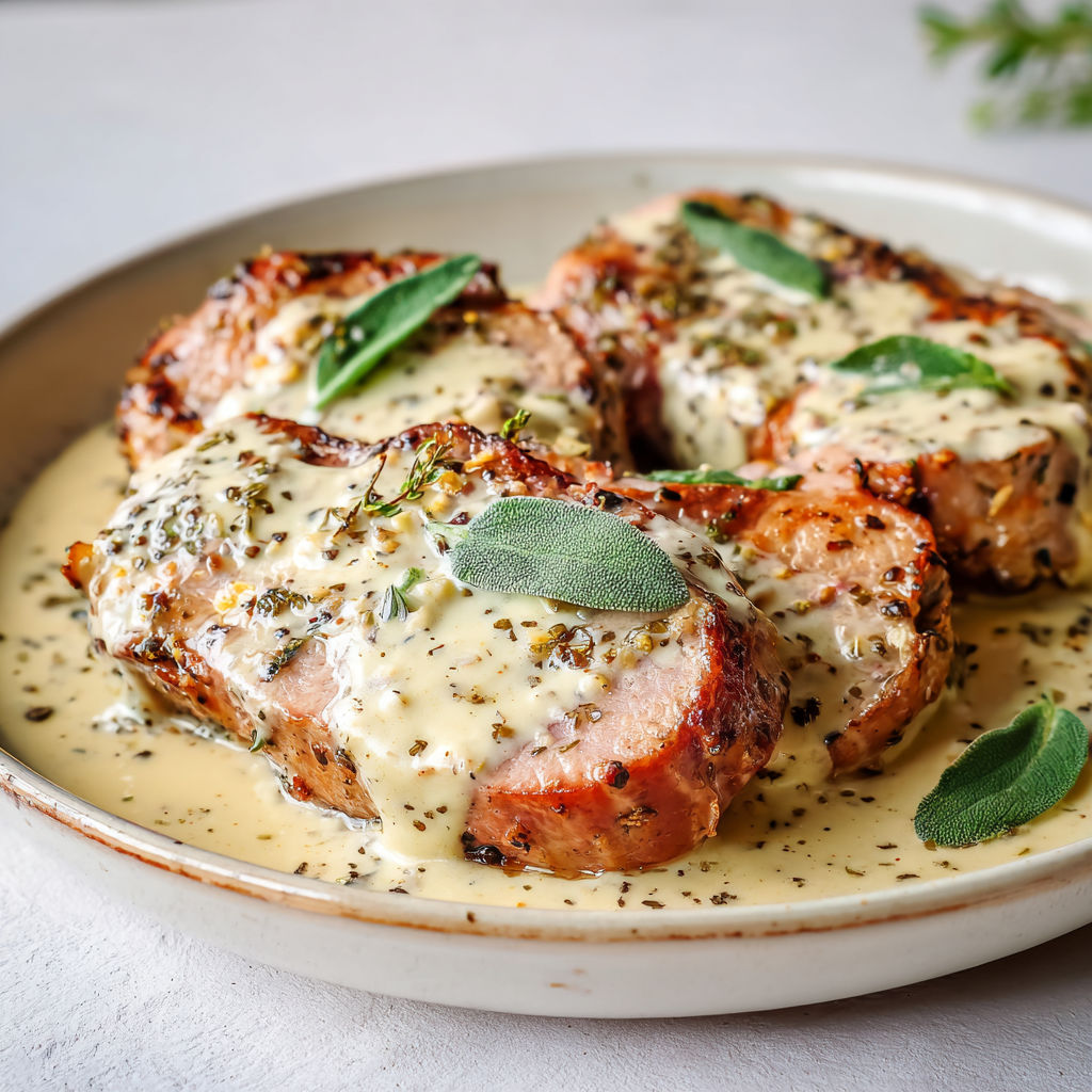 Du poulet avec une sauce au piment et à la menthe servi dans un joli plat en céramique.