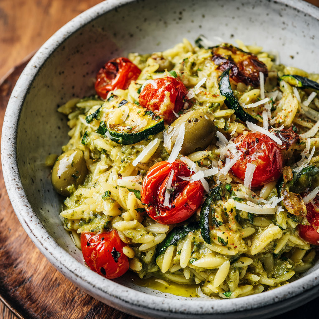 Un bol de penne avec des tomates et des herbes aromatiques.
