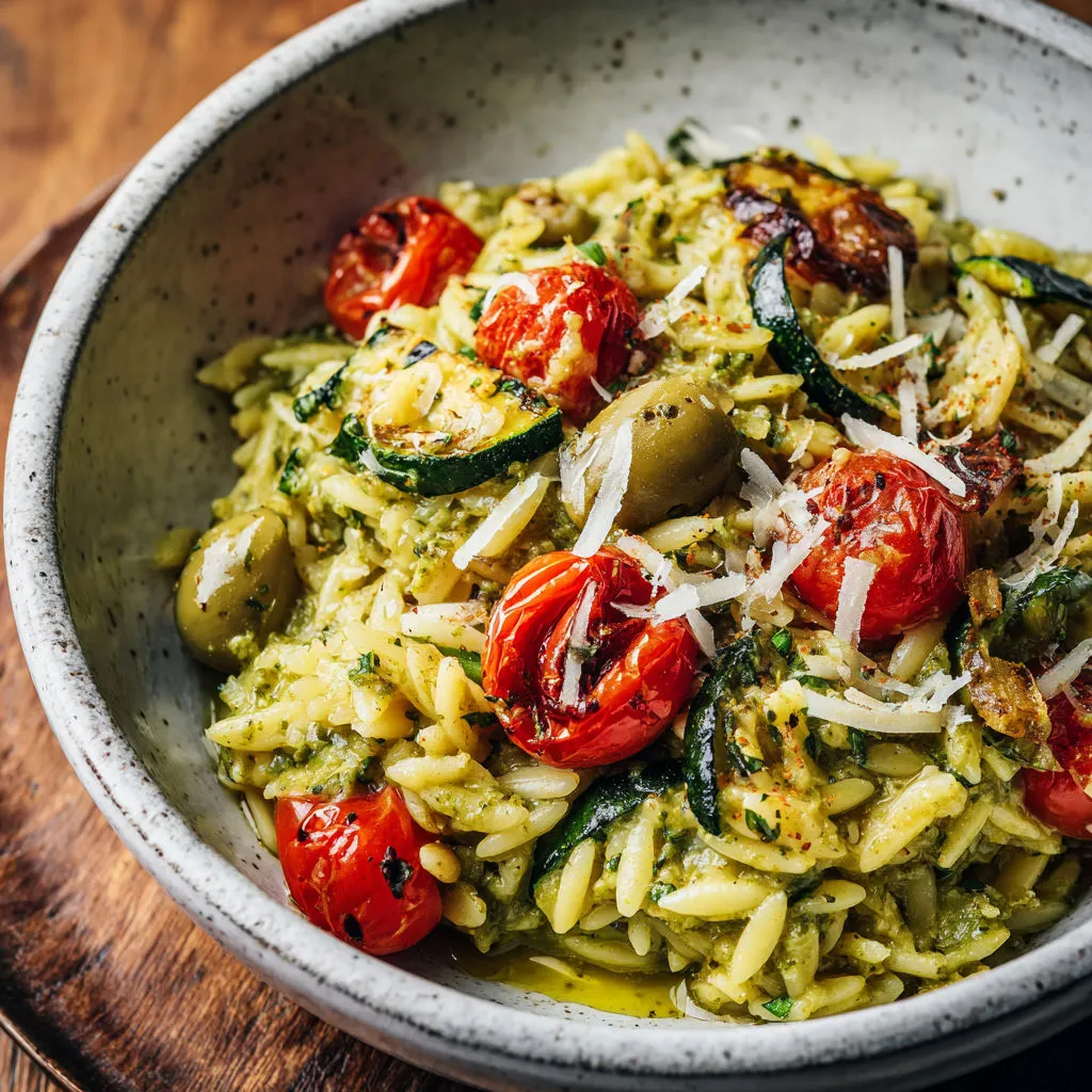 Un bol de penne avec des tomates et des herbes aromatiques.