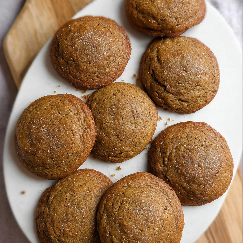 Une dizaine de biscuits au miel et grains de café sur une planche en bois.