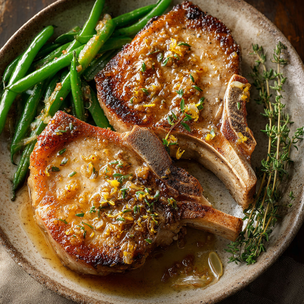 Des morceaux de porc grillés avec des haricots et des plantes aromatiques.