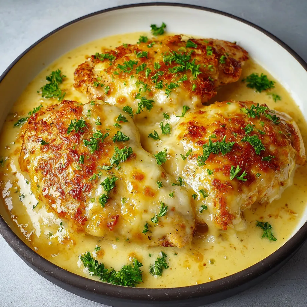 Du poulet nappé de sauce au pesto avec des herbes et légumes frais servi en bol.