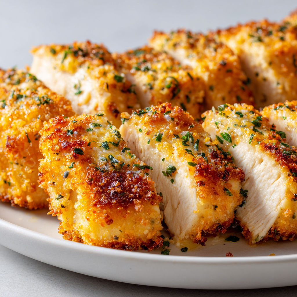 Un morceau de poulet doré et des légumes frais, prêt à être dégusté.