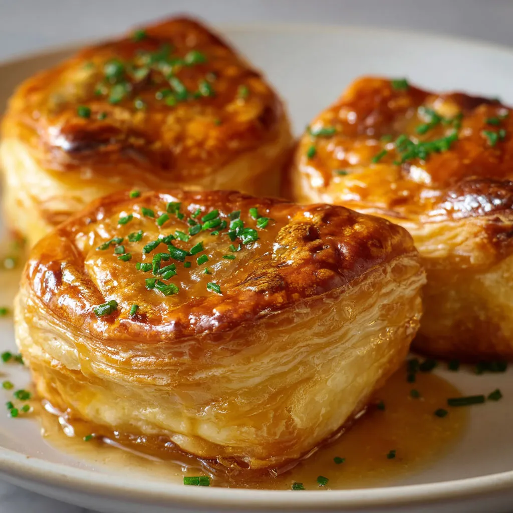 Chaussons au Foie Gras et Oignons Confits, gourmands et dorés.