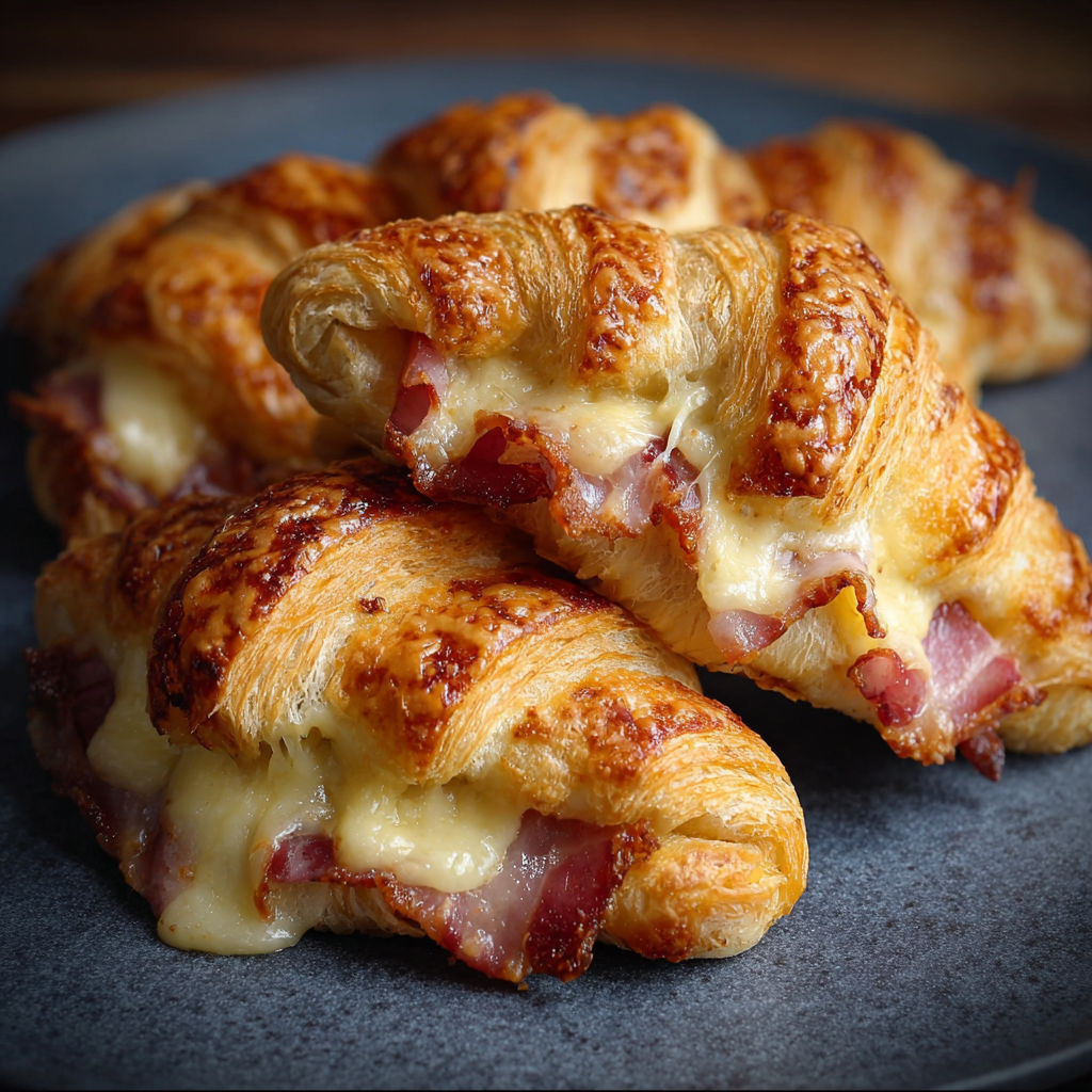 Croissants lardons et raclette