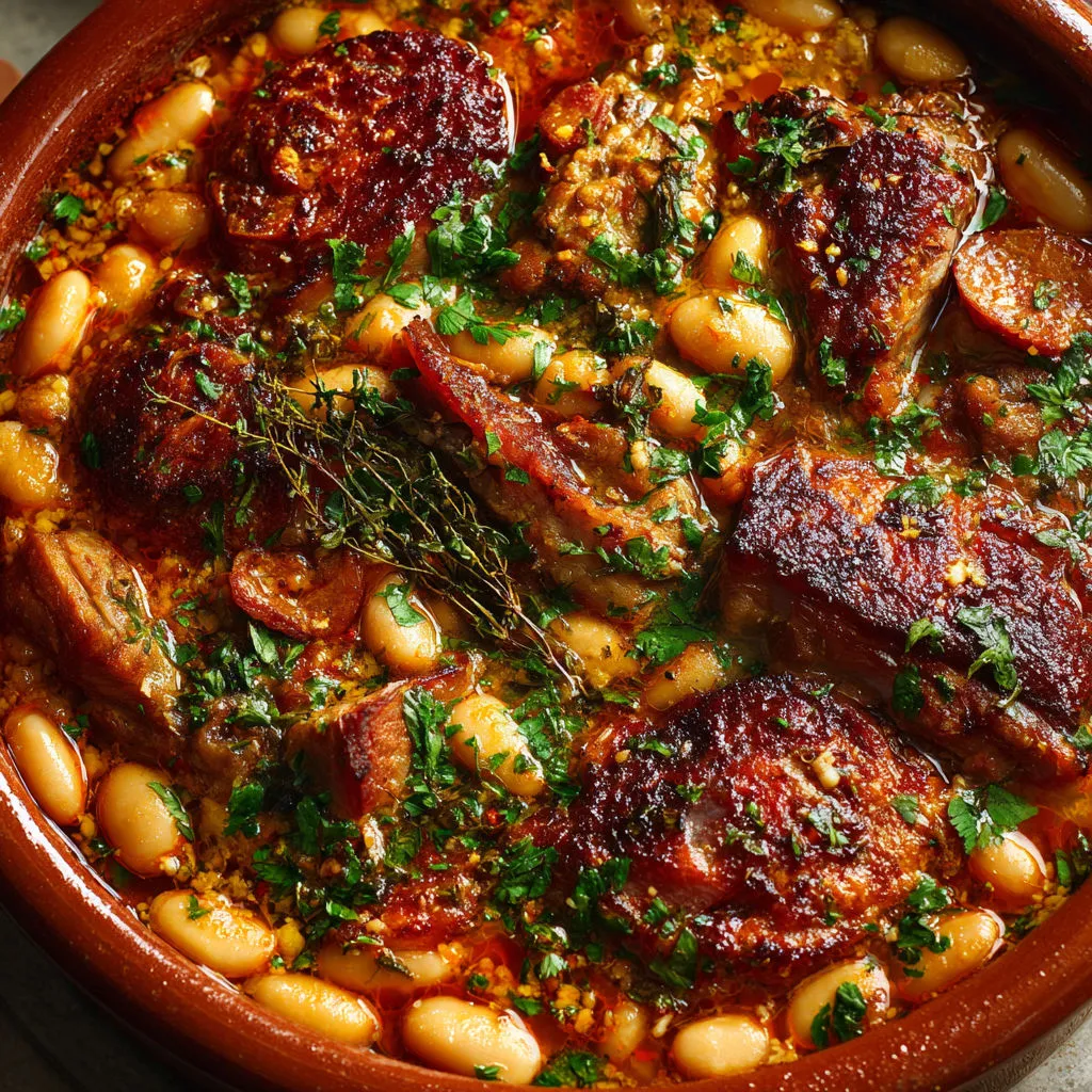 Le goût authentique du terroir : cassoulet doré, généreux et gratiné.