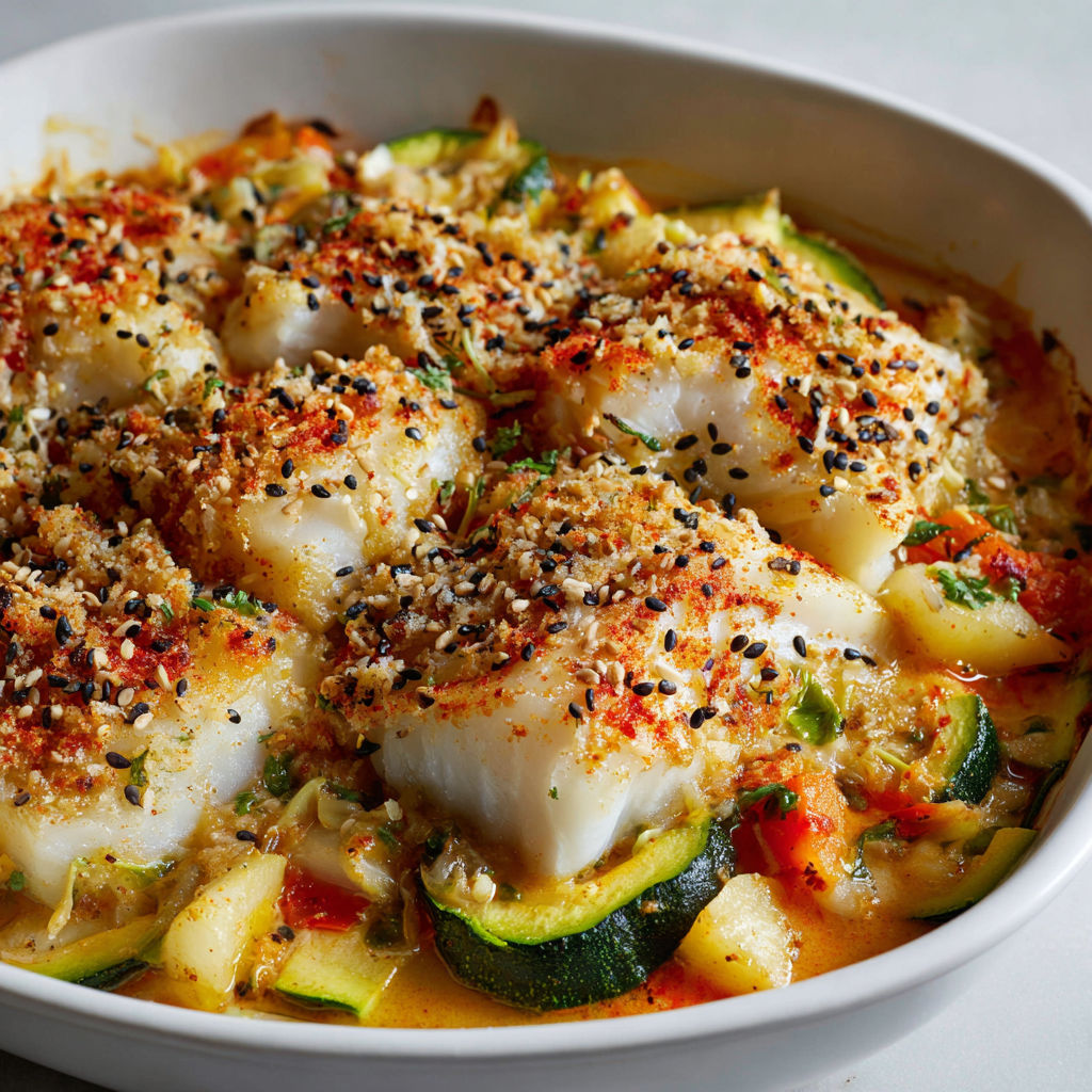 Plat léger de poisson courgettes gratiné