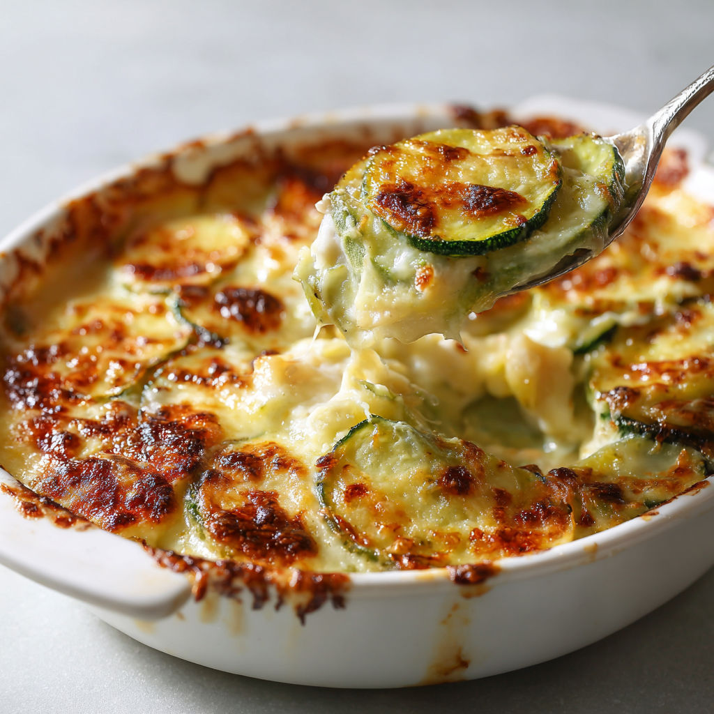 Gratin gourmand cabillaud courgette et béchamel filante
