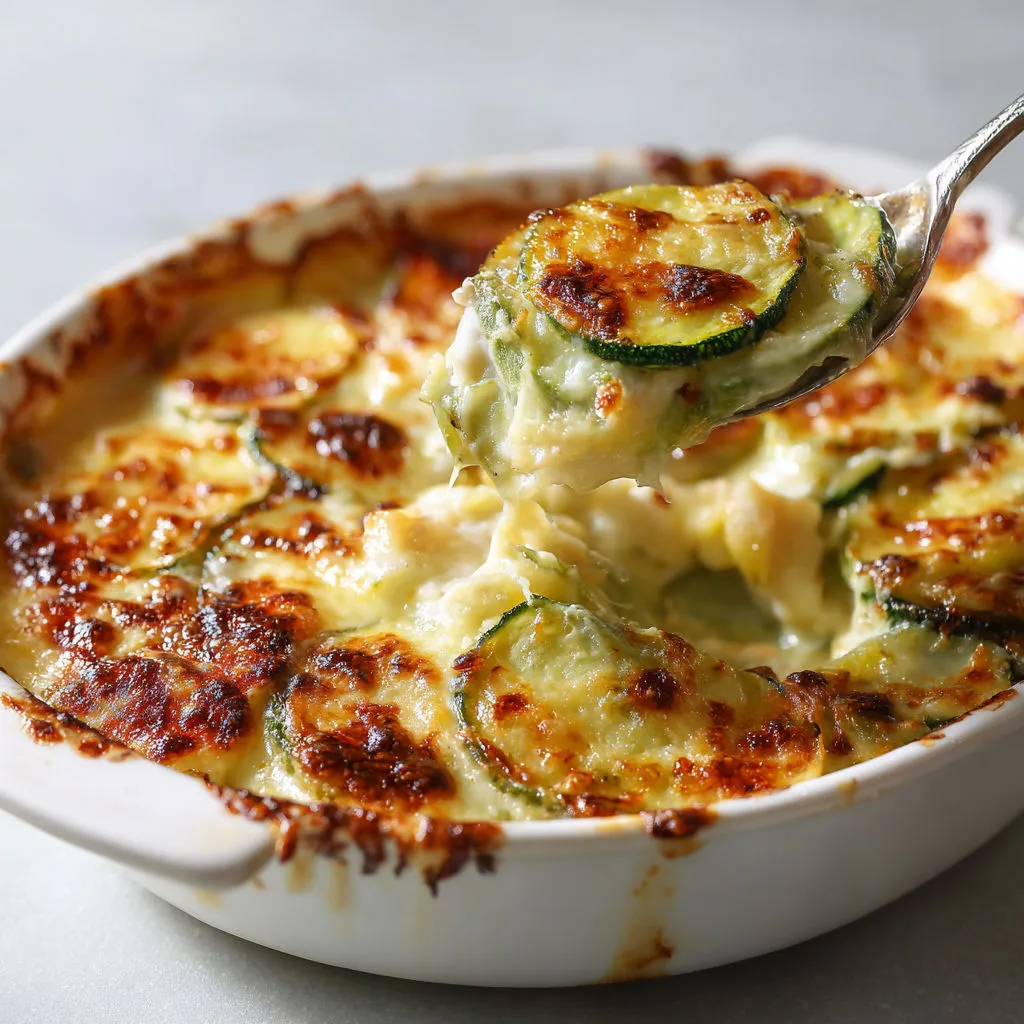 Gratin gourmand cabillaud courgette et béchamel filante