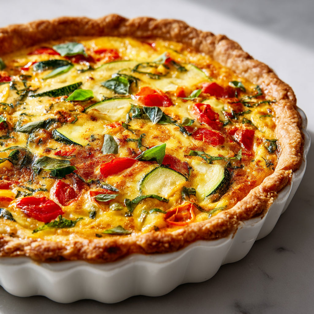 Tarte légère courgettes tomates basilic