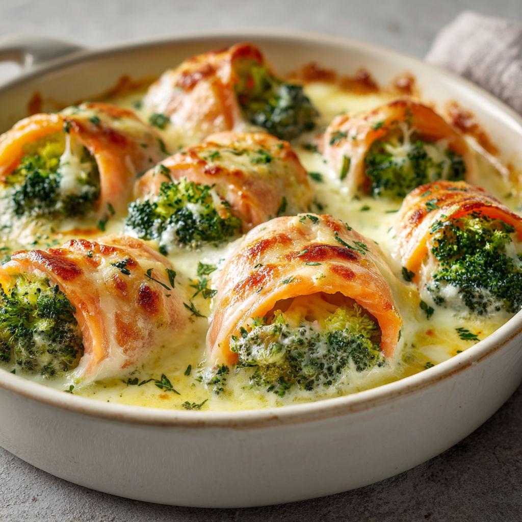 Délice gratiné saumon fumé et brocolis