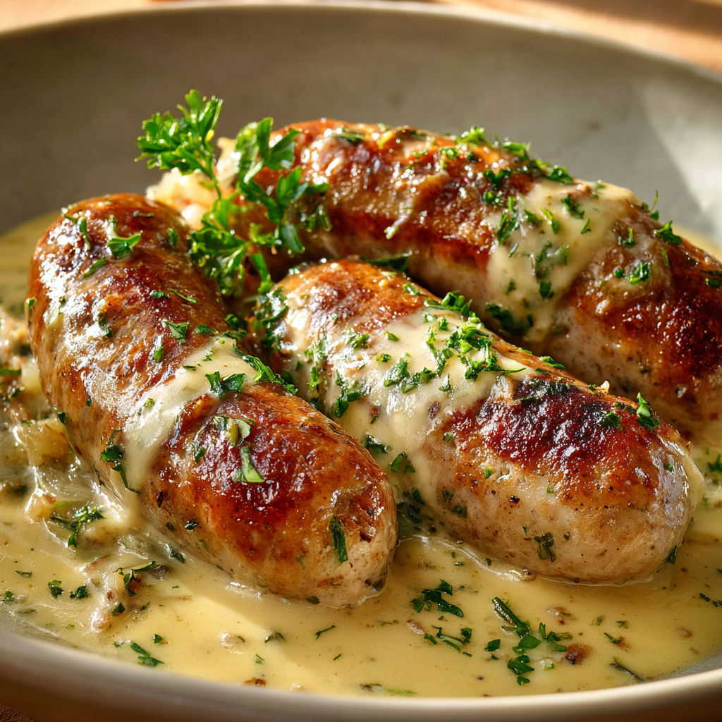 Andouillettes dorées sauce moutarde ancienne