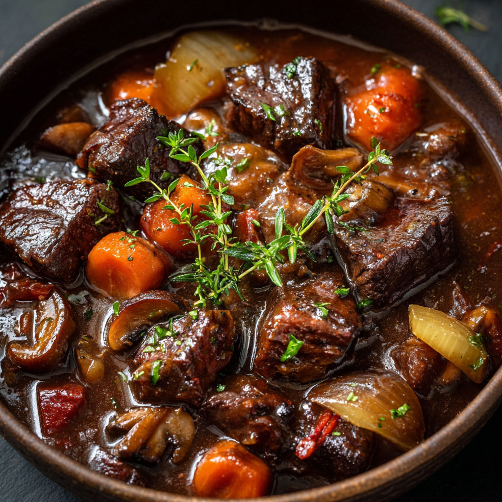 Sanglier mijoté goût bourguignon