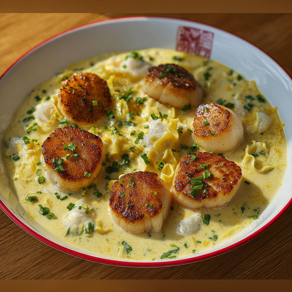 Saint-Jacques dorées au vin blanc et poireaux