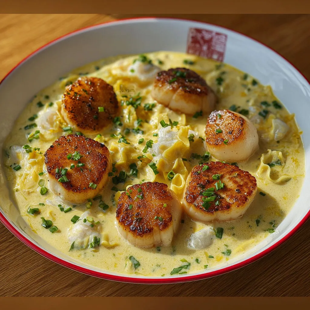 Saint-Jacques dorées au vin blanc et poireaux