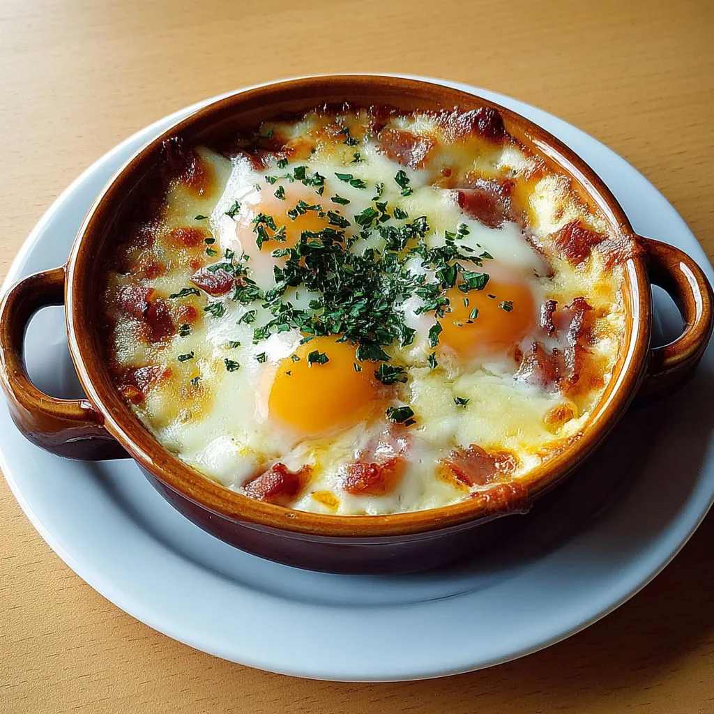 Brunch rustique aux œufs cocotte gratinés