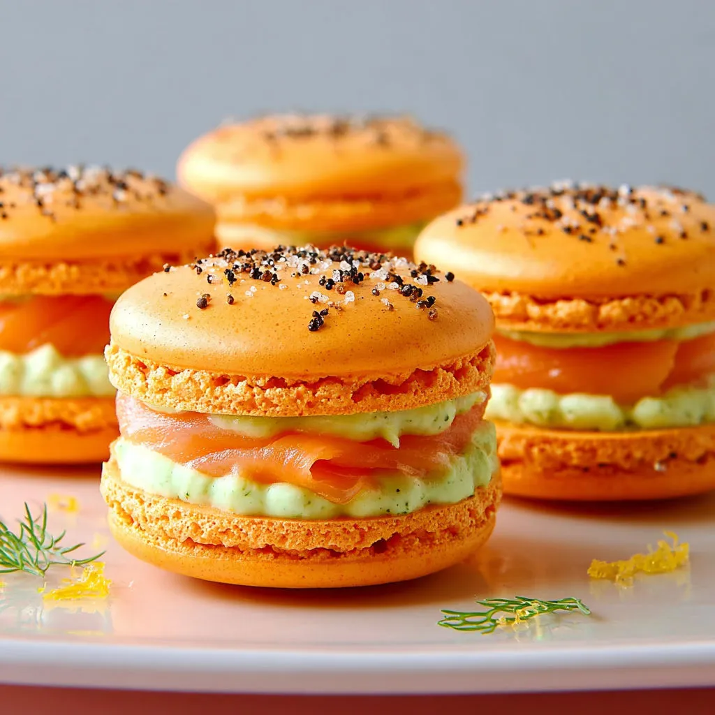 Macarons au saumon & avocat frais, apéritif craquant et chic