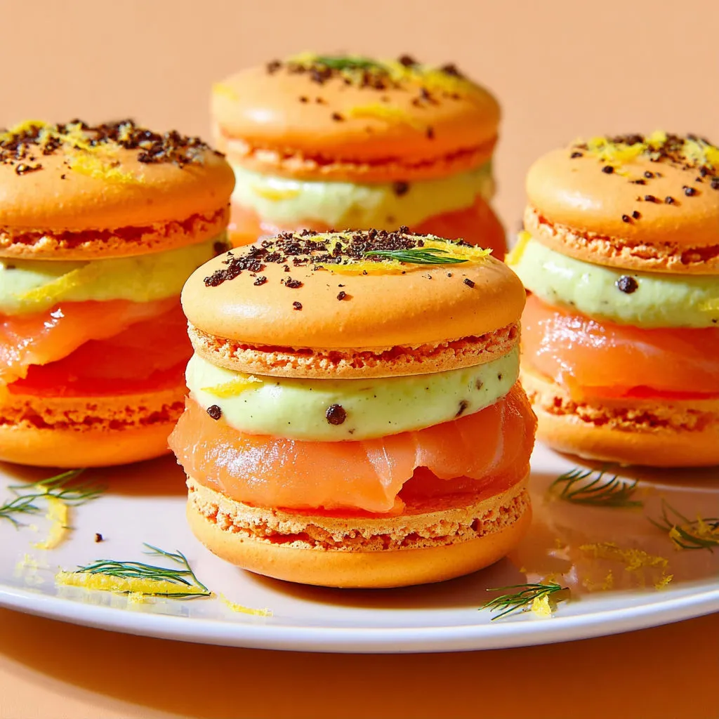 Macarons salés au saumon & citron vert, bouchée fraîche et gourmande