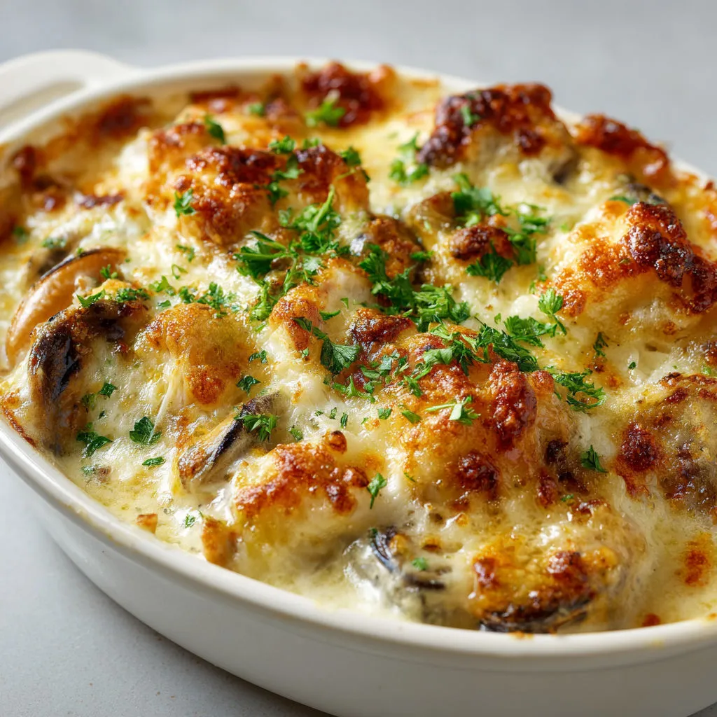 Cassolette gratinée aux délices de la mer, poisson blanc et moules en sauce onctueuse.