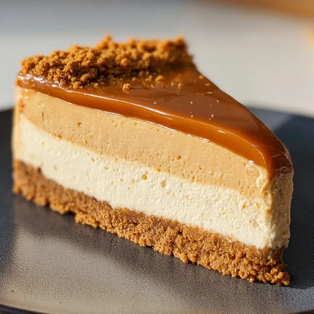 Cheesecake Sans Four aux Spéculoos, fondant et généreux.