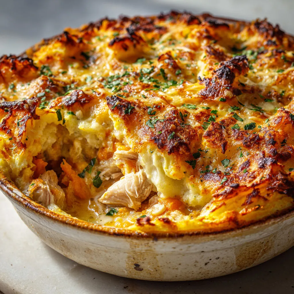 Parmentier Automnal Poulet Légumes Rôtis.