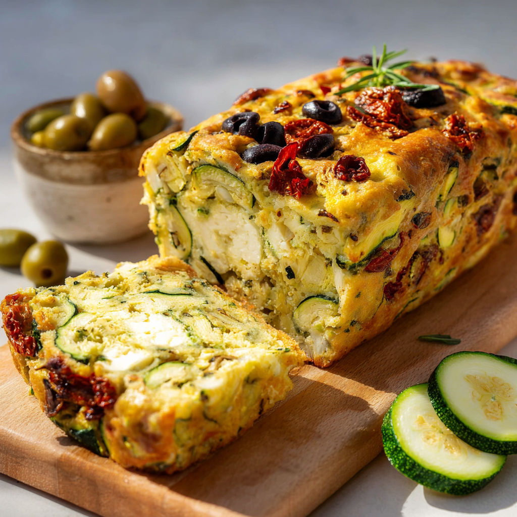 Cake salé courgettes olives tomates séchées