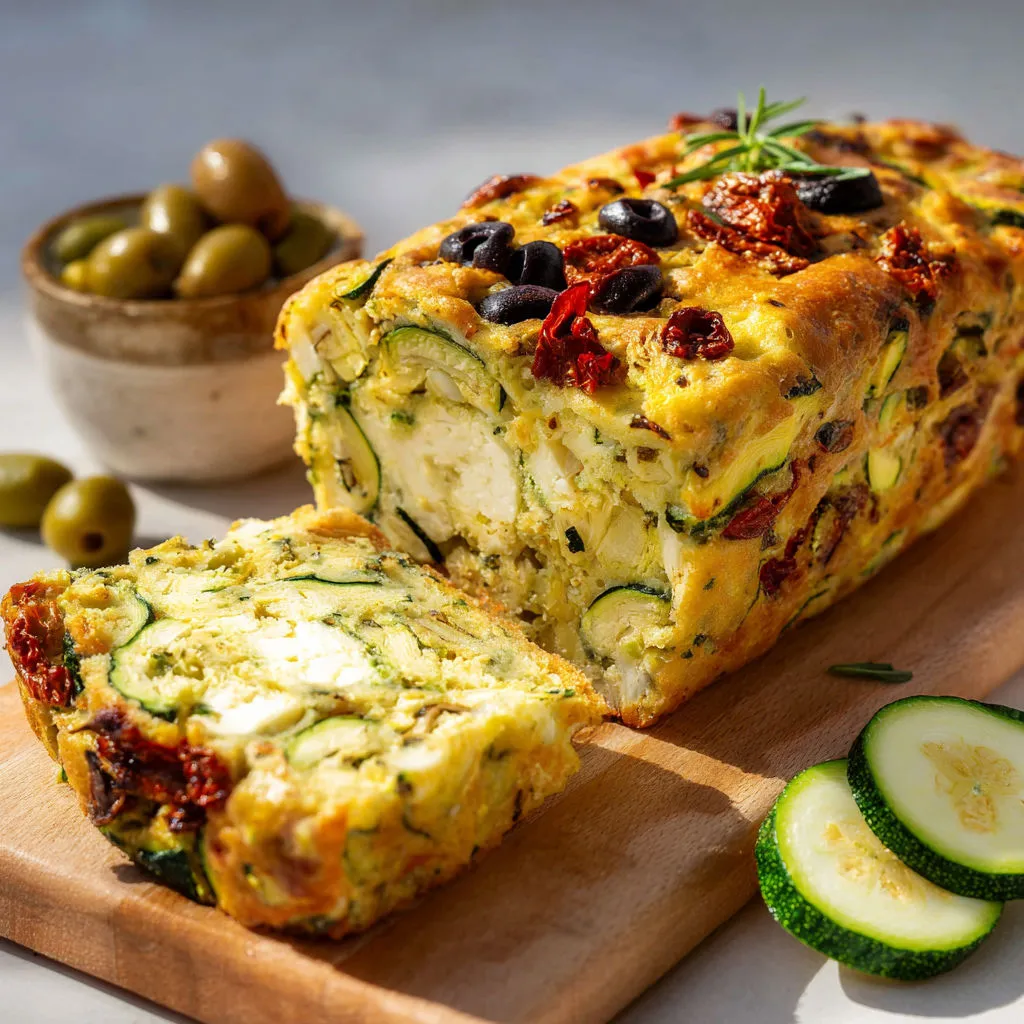 Cake salé courgettes olives tomates séchées