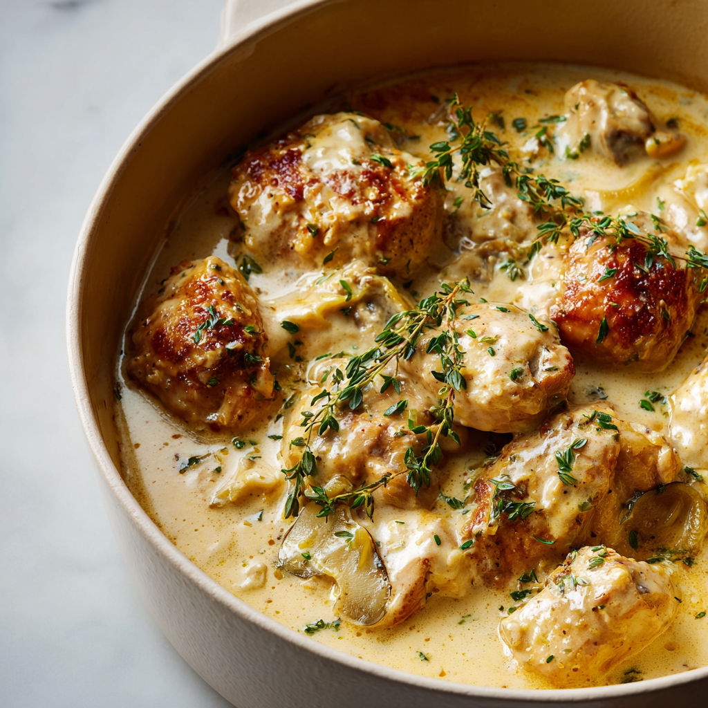 Poulet Crémeux façon d’Antan inspiré par Mémé Cocard.