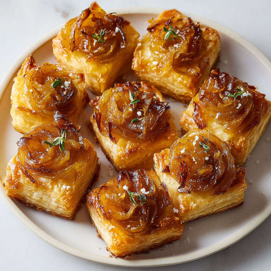 Bouchées Dorées au Fromage Fondant et Oignons tout Doux.