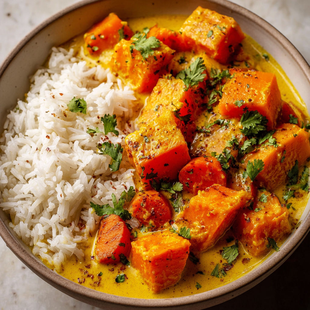 Curry tout doux de légumes d'automne au coco.