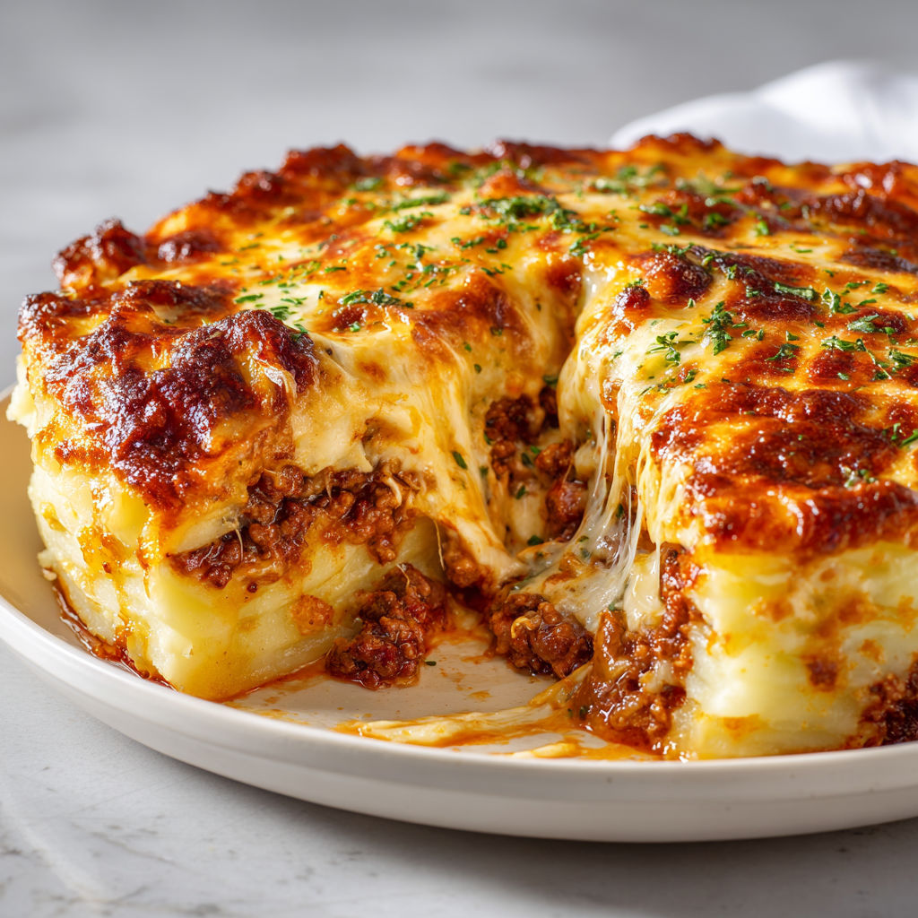 Gratin ultra fondant fromage et viande à tomber.