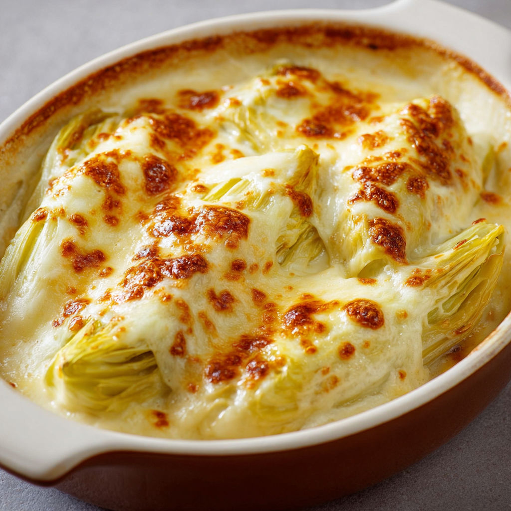 Endives gratinées au fromage du coin.