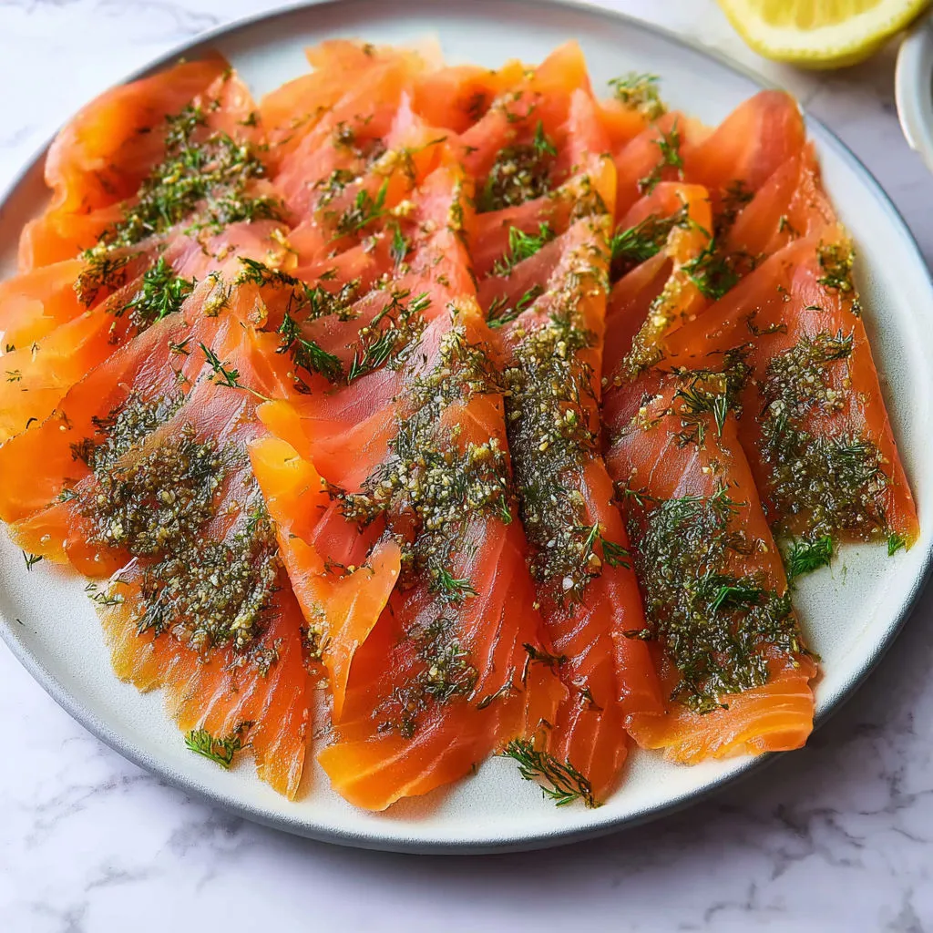 Saumon gravlax maison à l’aneth tout simple.