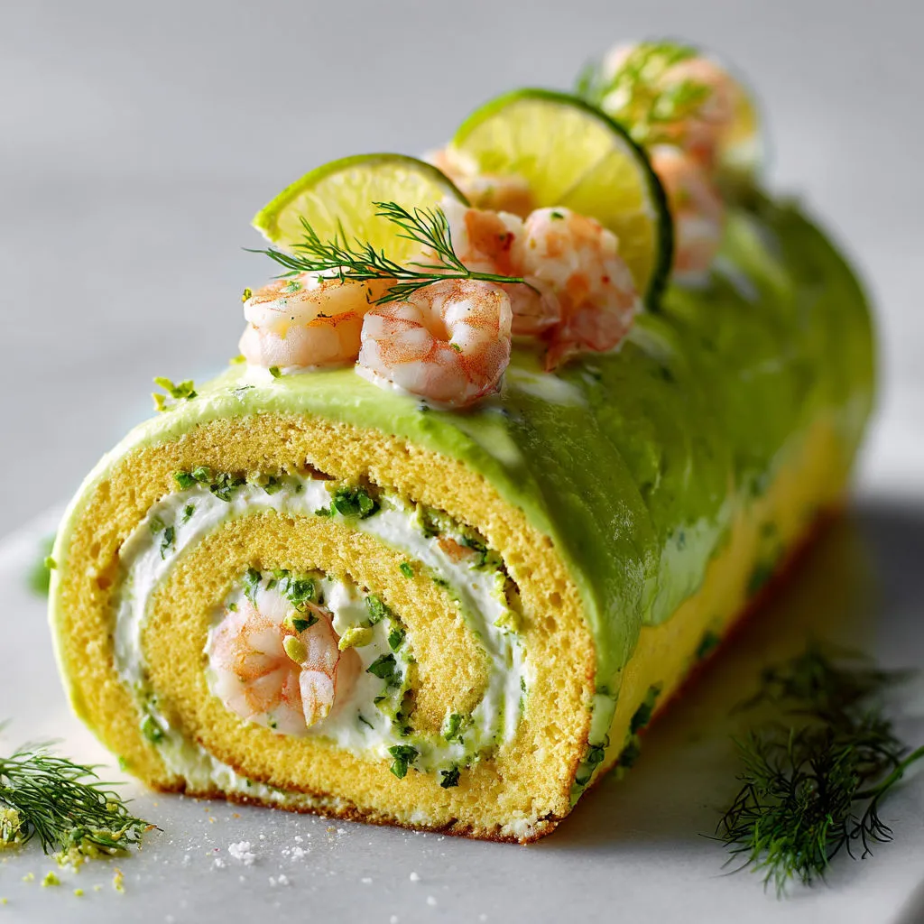 Roulé gourmand crevettes, avocat, citron vert.