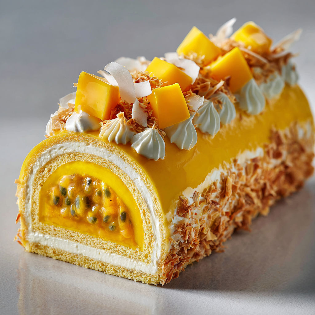 Gâteau mangue passion coco douceur d'été.