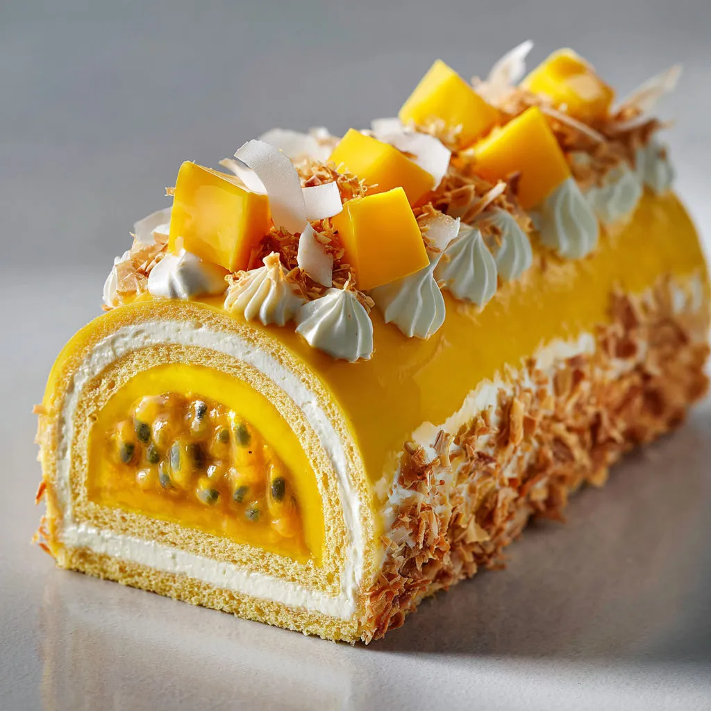 Gâteau mangue passion coco douceur d'été.
