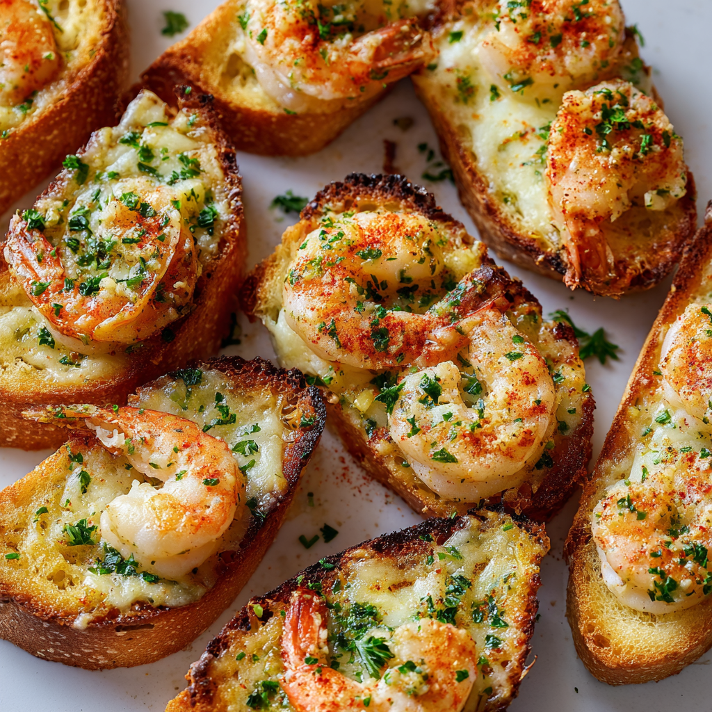 Crevettes gratinées à l'ail, un pain délicieux et réconfortant.