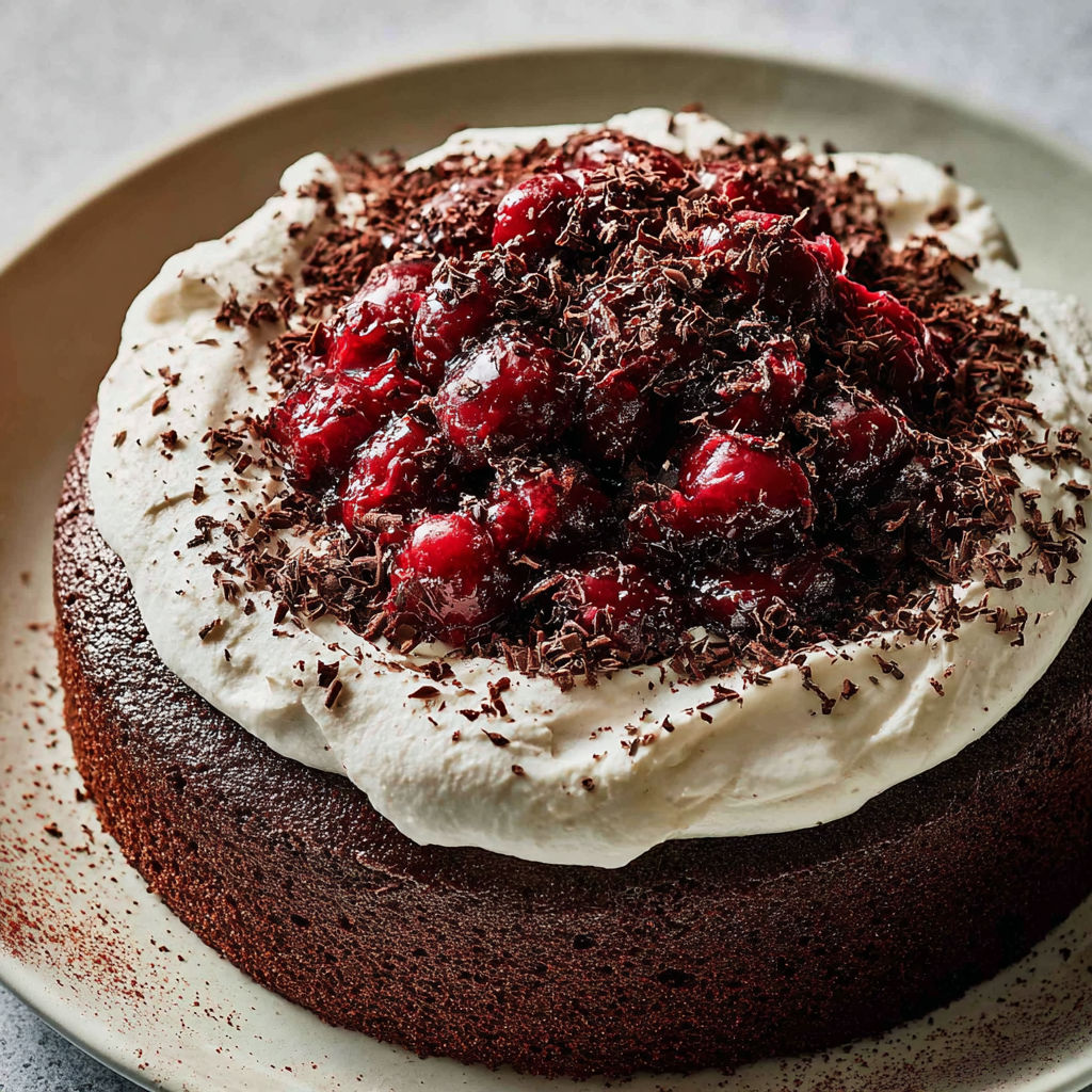 Forêt-Noire rapide chocolat et griottes.
