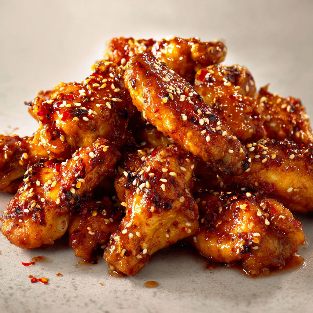 Ailes de poulet caramélisées au miel et citron prêtes à partager