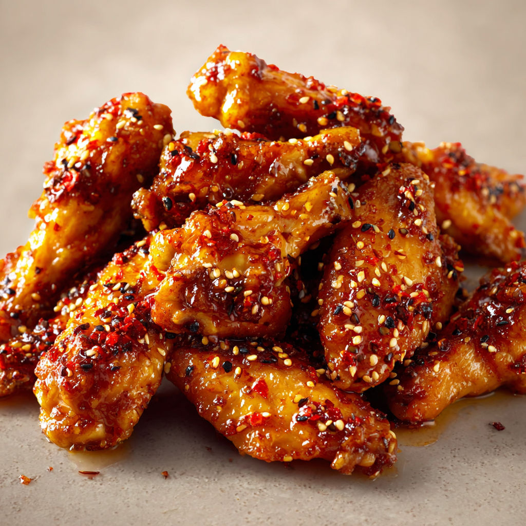 Ailes caramélisées au miel, citron et sésame prêtes à déguster pour un soir de fête.