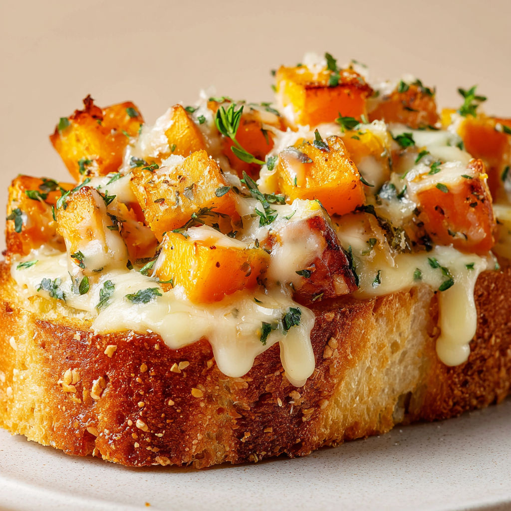 Pain à l’Ail Festif Courge et Comté Gratiné.