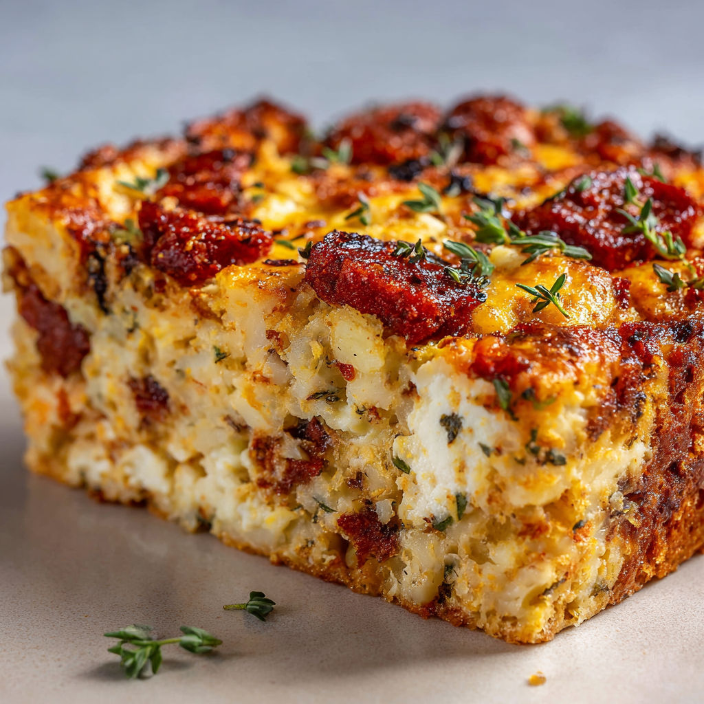 Carré Savoureux Chou-Fleur, Chorizo et Fromage Fondant.