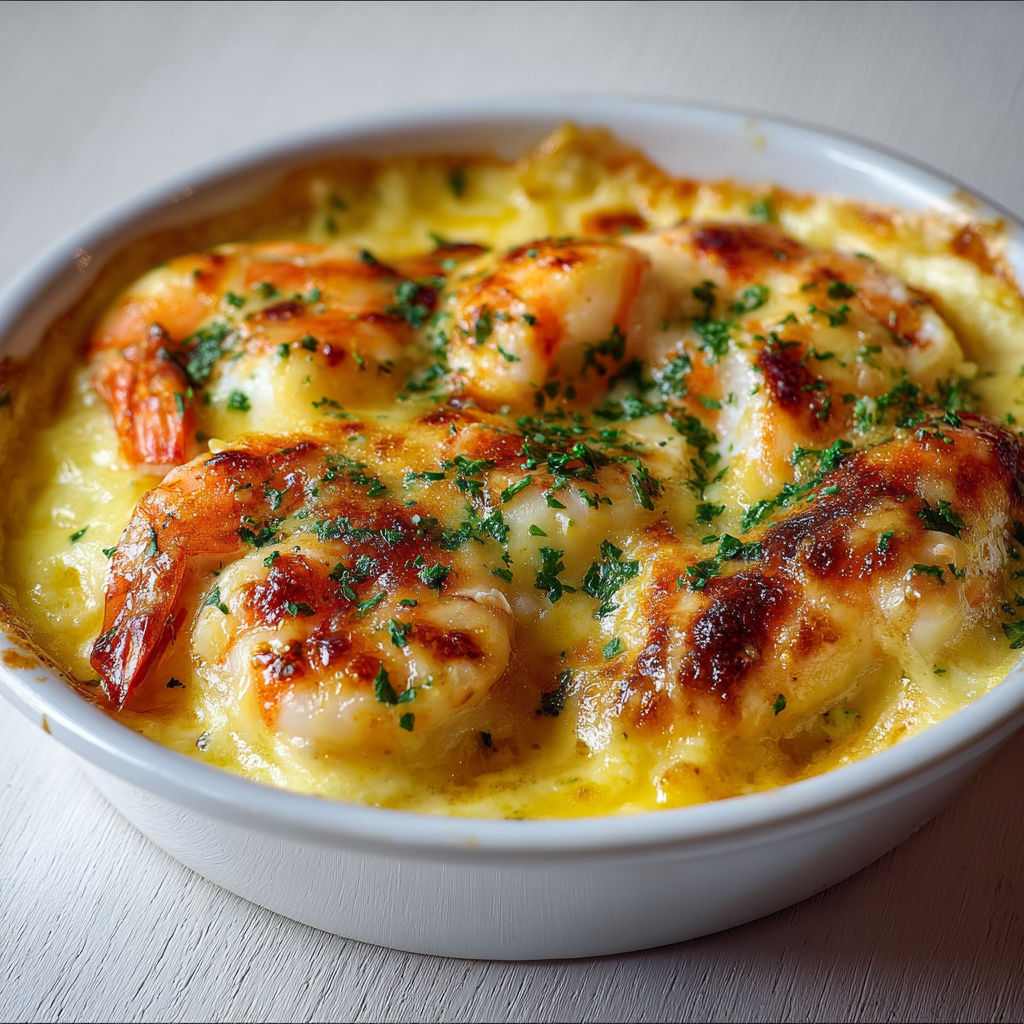 Gratin Chic de Langoustines à la Crème Safran.