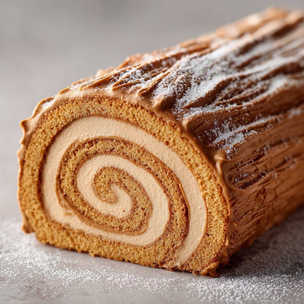 Gâteau Roulé Café Moelleux et Crémeux.