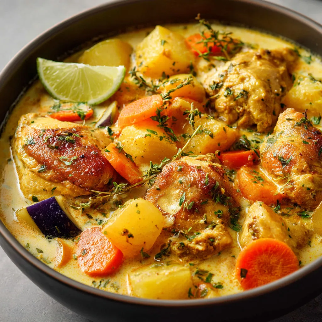 Colombo de Poulet au Lait de Coco Créole et Gourmand.