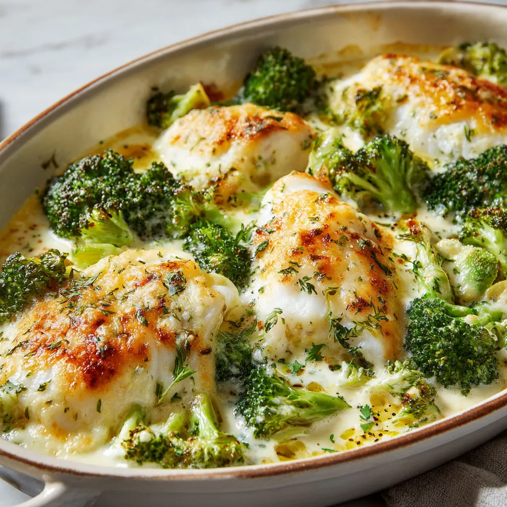 Gratin poisson brocolis doré, ultra fondant et savoureux.